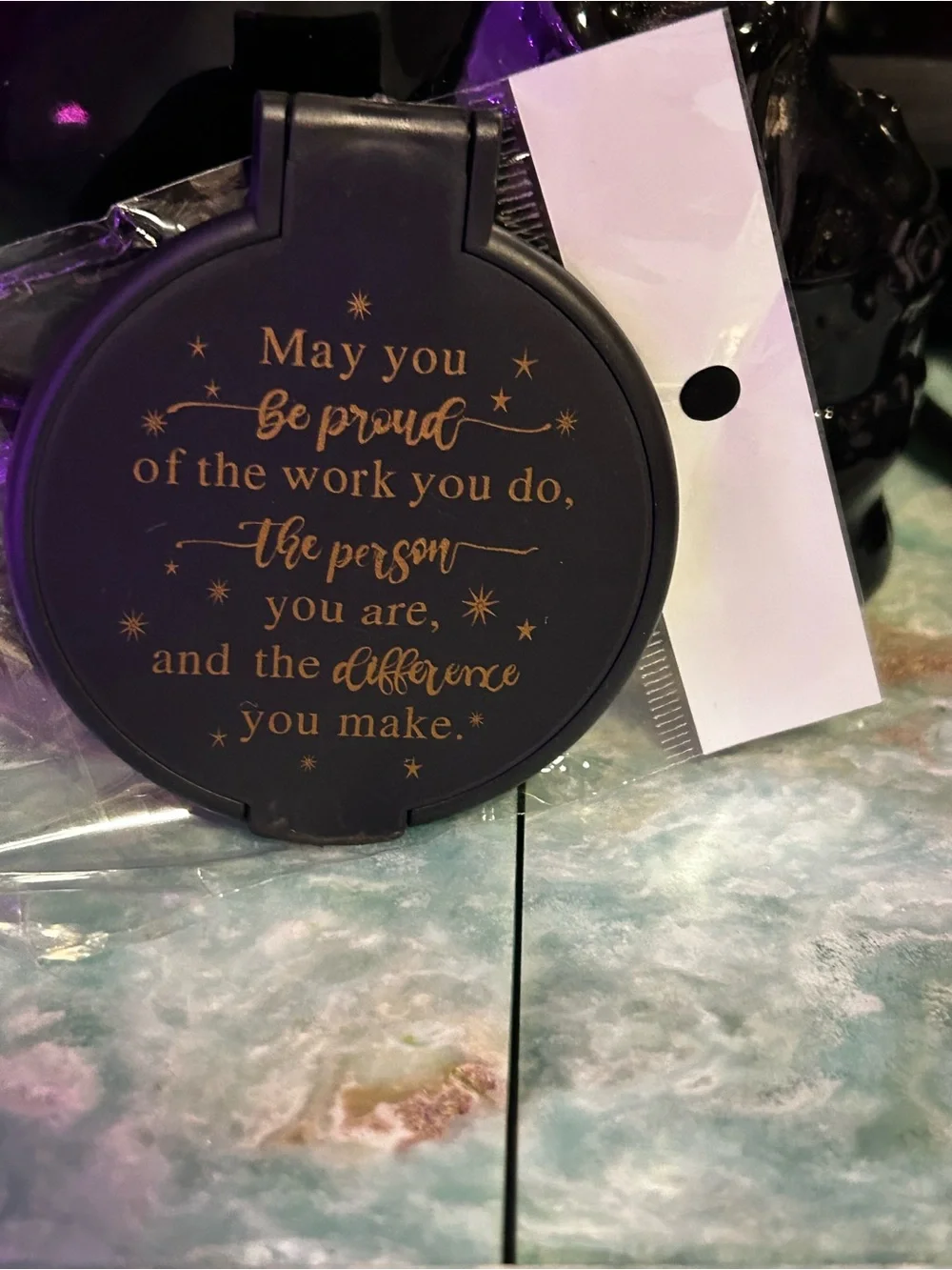 Inspirational Round compact - Gold Script